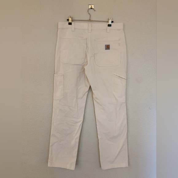 Carhartt Canvas Work Pants 33x30 Natural Unisex Women’s Size 12, Straight Leg - Picture 5 of 7